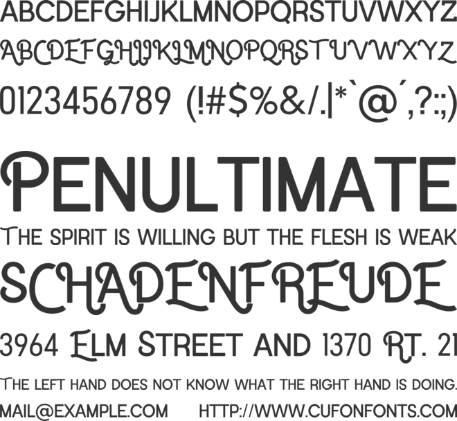 the zaddick font preview