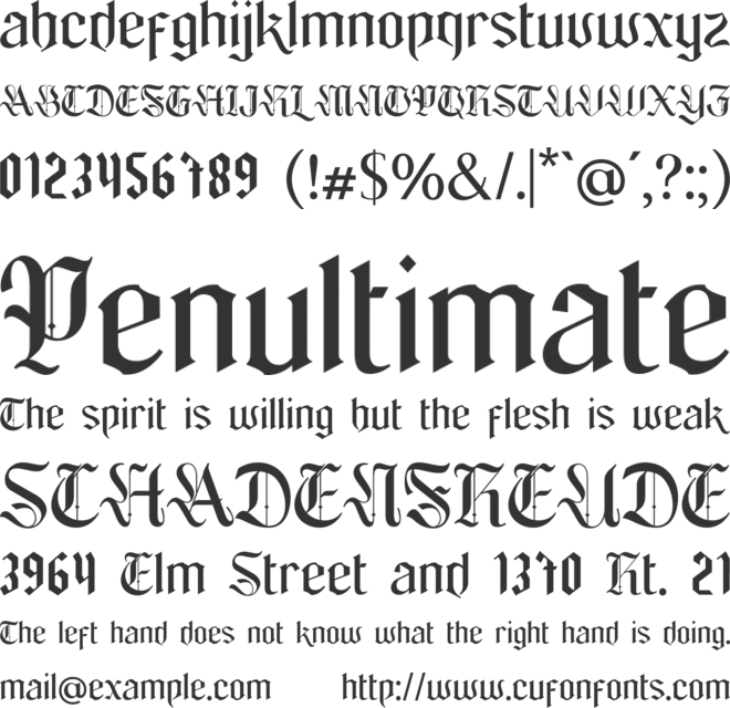 Blackthorne font preview