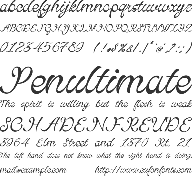 Retrova Elegance font preview