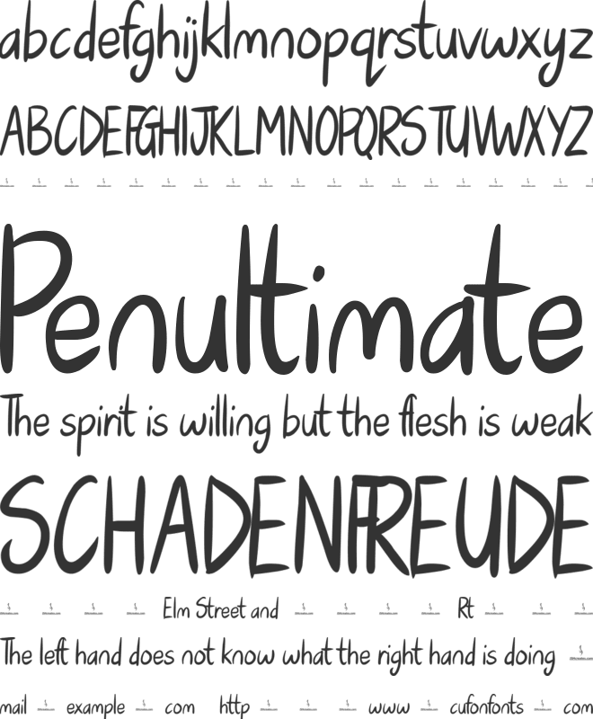 Wishful Thinking font preview