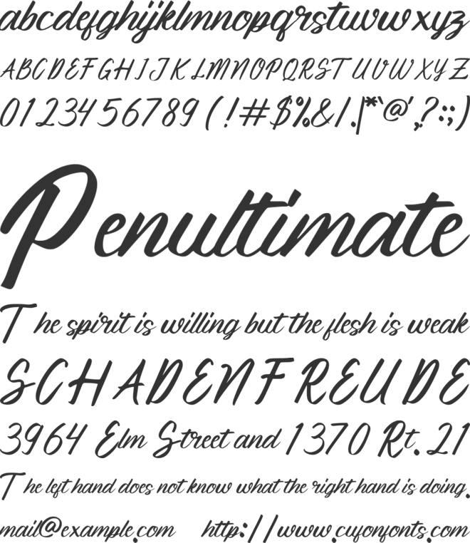 Bejana font preview