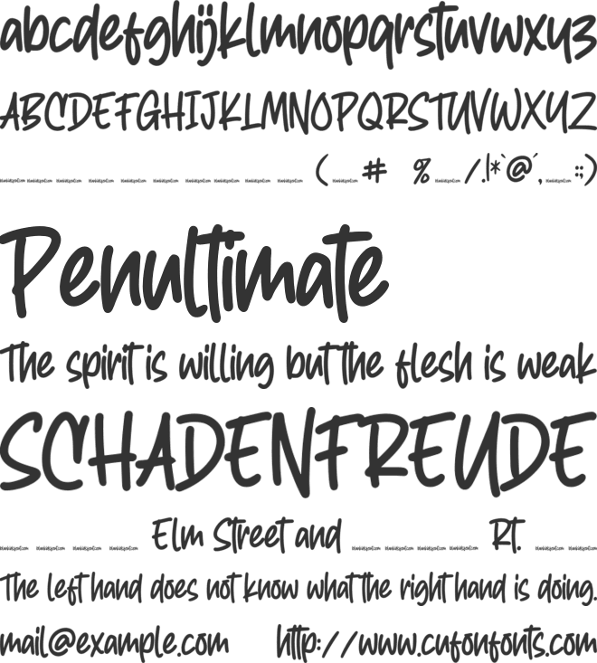 Right Howers font preview