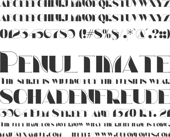 Vince font preview