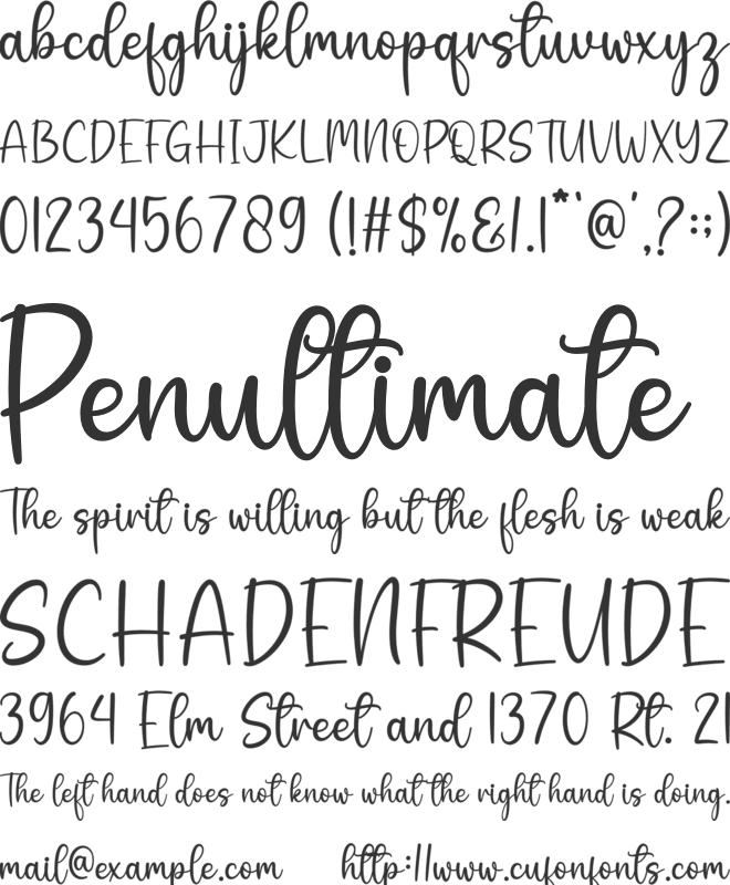 Melina font preview