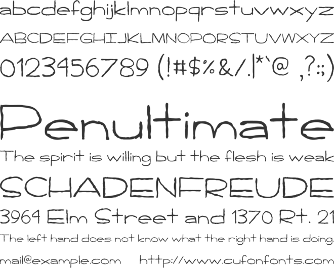 Handpen font preview