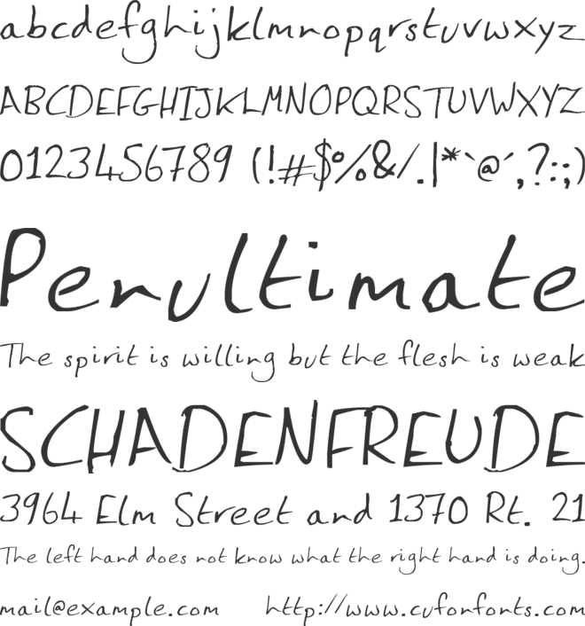 Jenny Hand font preview