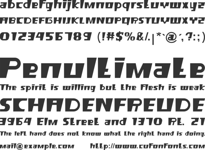 The Fontfuny font preview