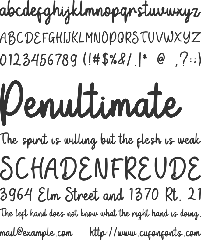 Bellia font preview