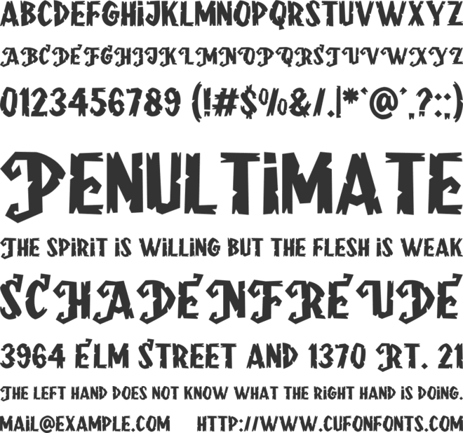 Frightening FREE font preview