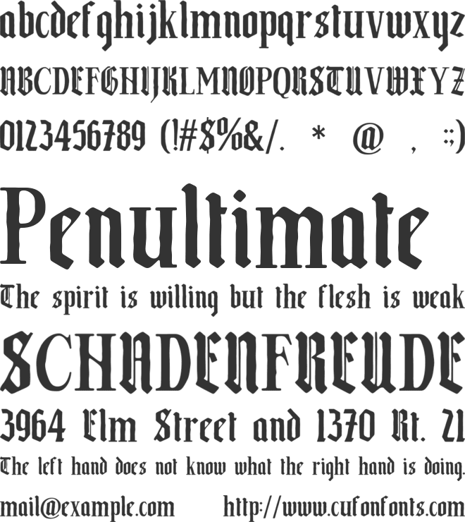 Dark brutal font preview