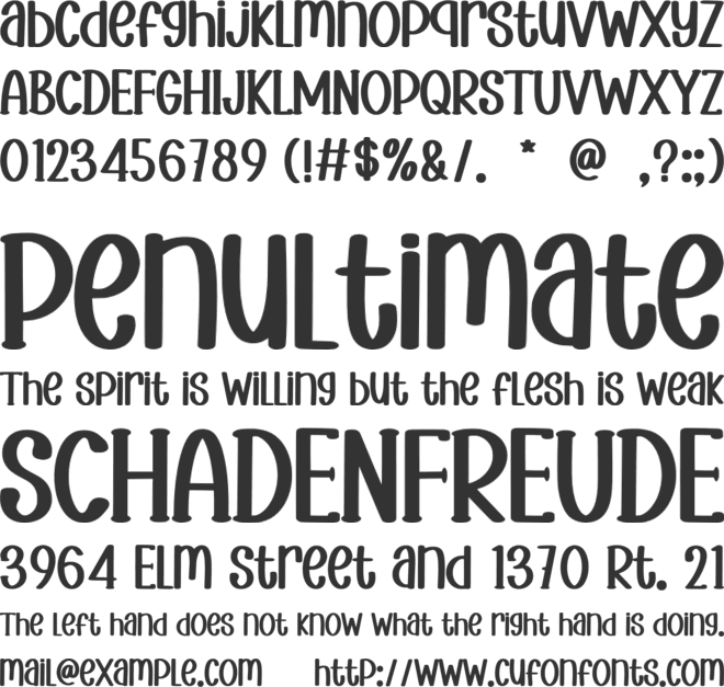 Teacher Grincher font preview