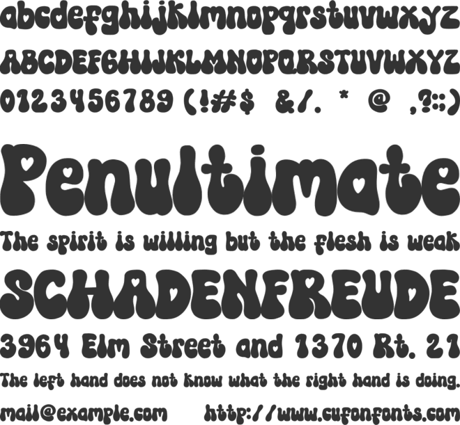 Retro Valentine font preview