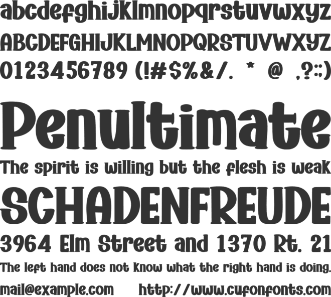 Handmade Grinchese font preview