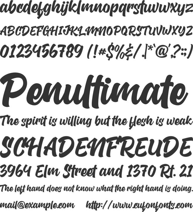 Graphiel Script font preview