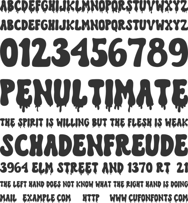 Monster Halloween font preview