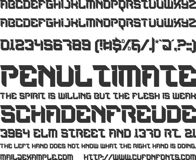 Dominiums font preview