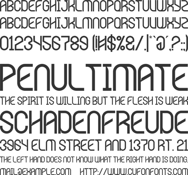 Seventy Five font preview