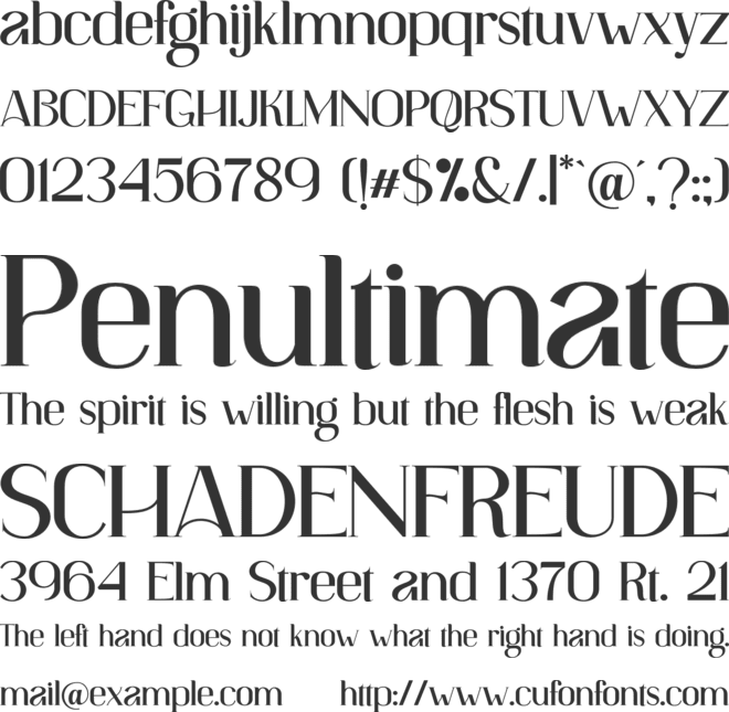 Enchant font preview