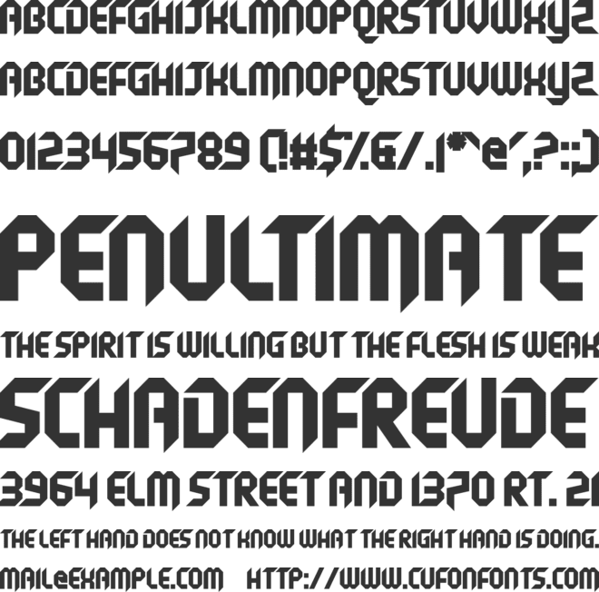 Tonyl Shift font preview