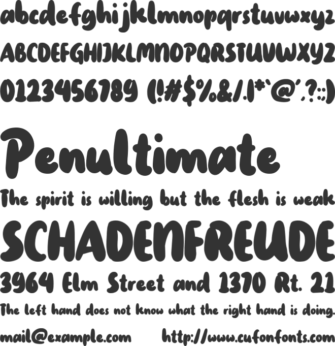 Bigfat Caramel font preview