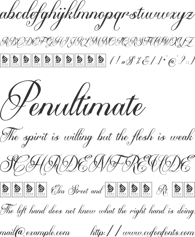 Ms Greillay font preview