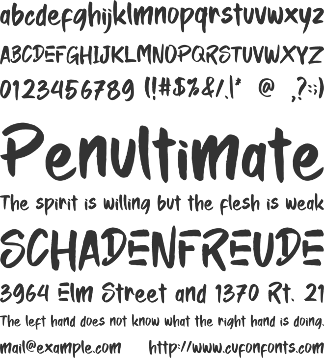 RottenhamBrush font preview