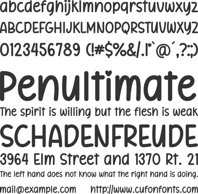 Pinky Note font preview