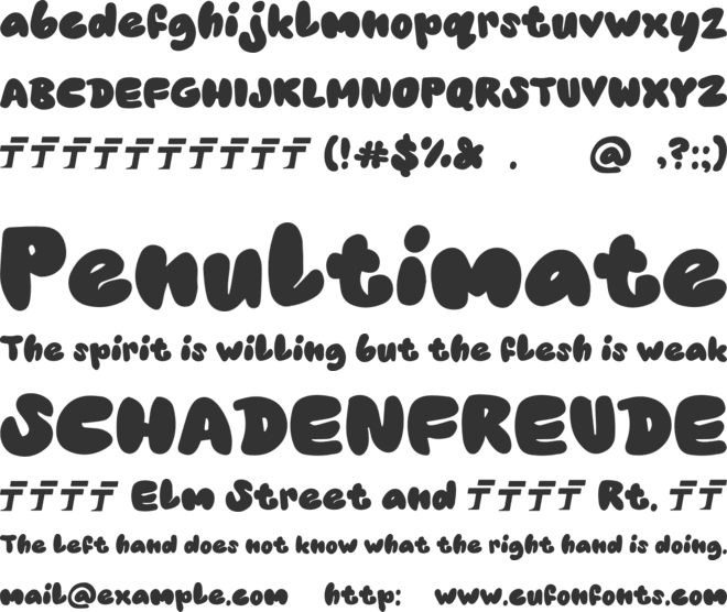 FT Bouncy font preview