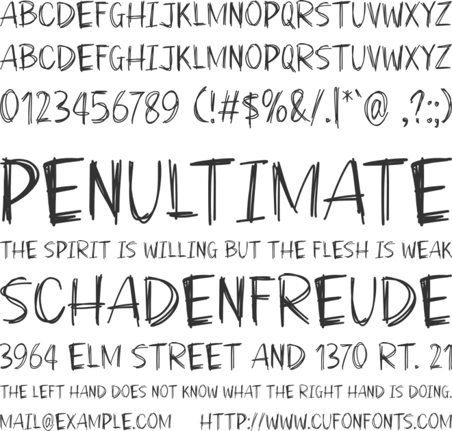 Pinkend font preview