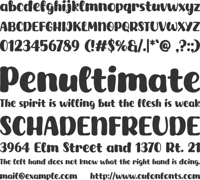 Jumping Chick font preview