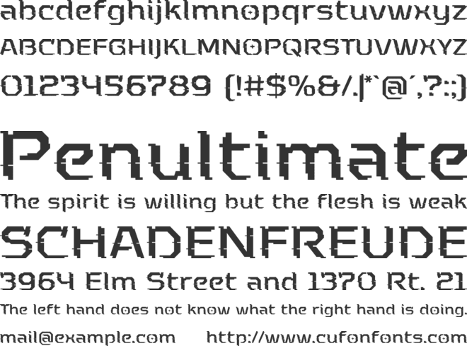 Lunar Escape font preview