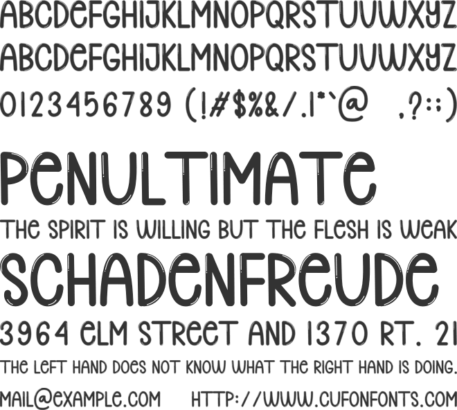 Bites font preview