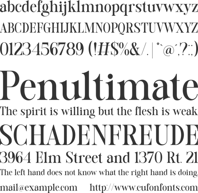 Evenings font preview