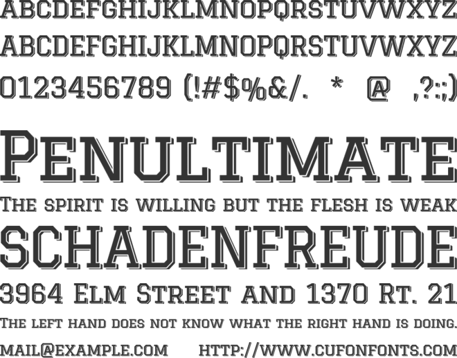 Graduate Shades font preview