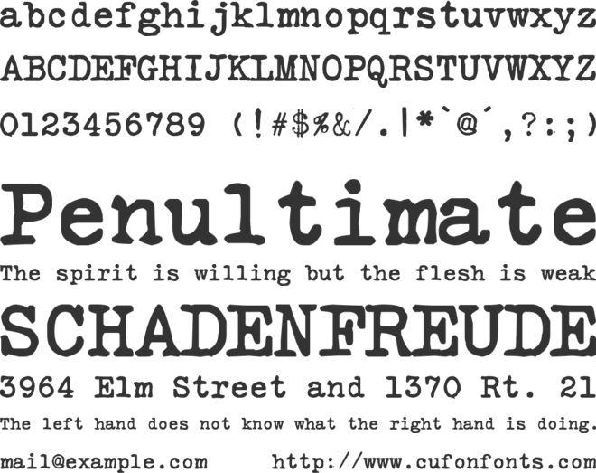 FB Remington font preview