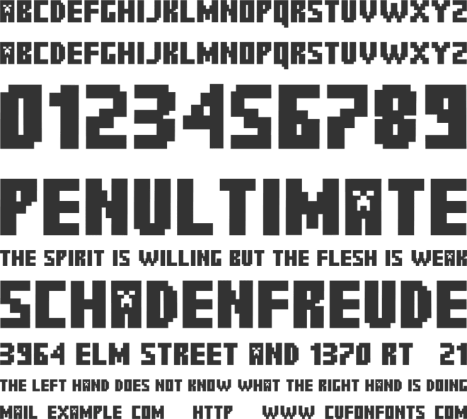 minecrafter font preview