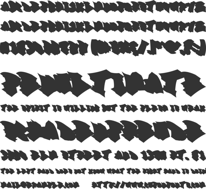 Track Junk Extrude font preview