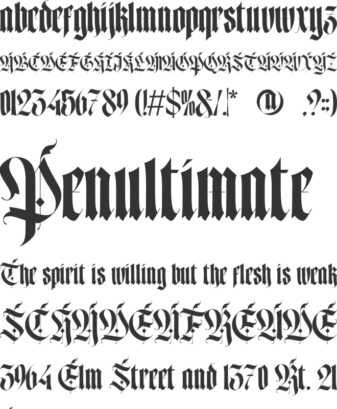 Wild Gothic font preview