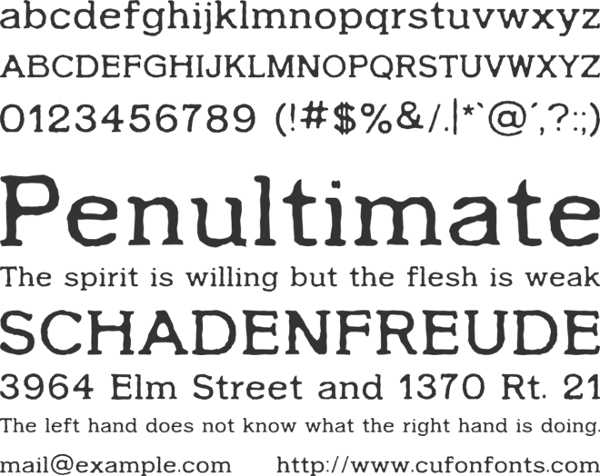 Stamp Press font preview