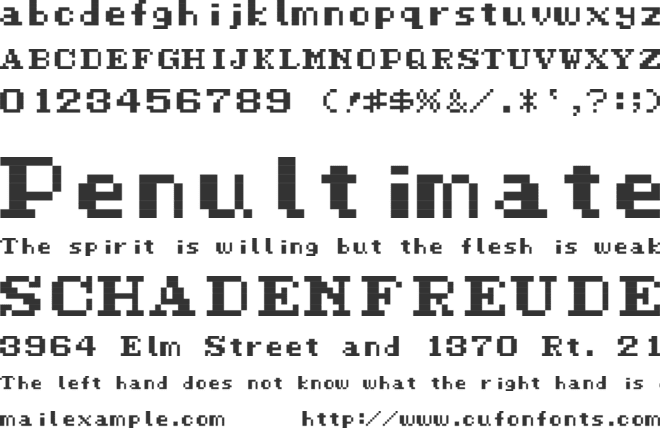 S-Ness Serif 8x8 font preview