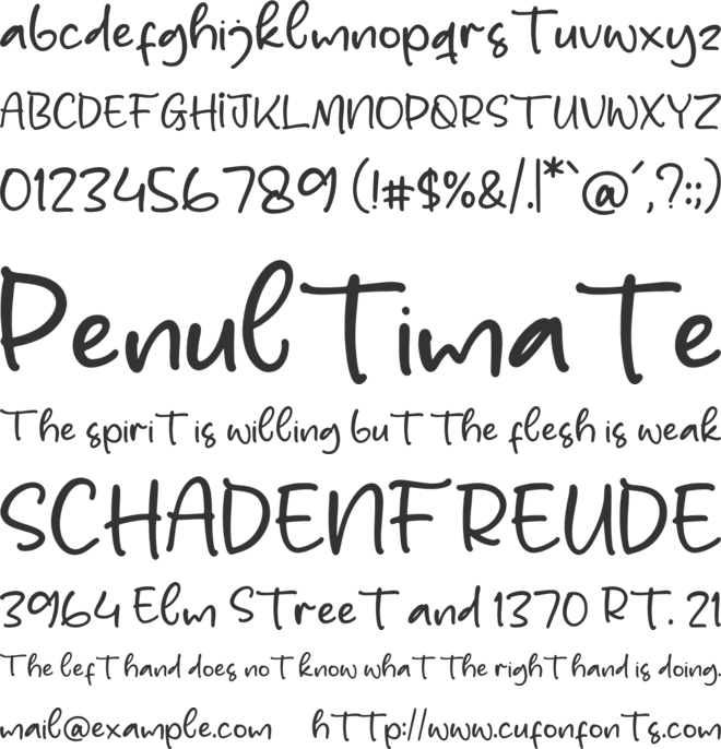 Hugshine Growter font preview