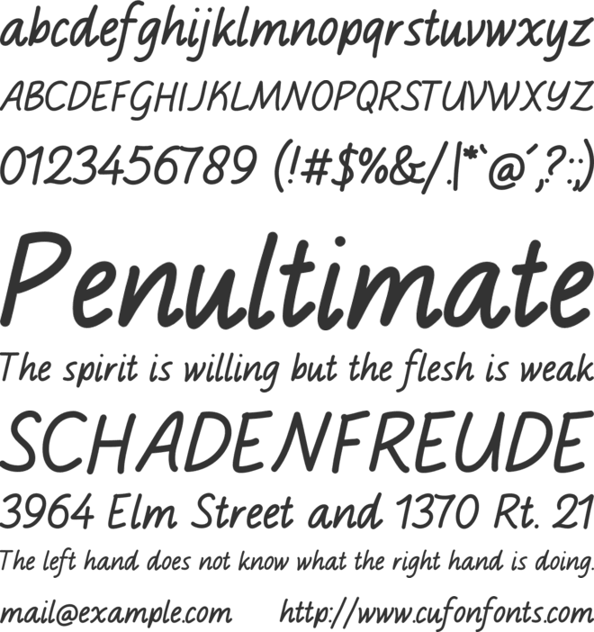 Curly Writing font preview