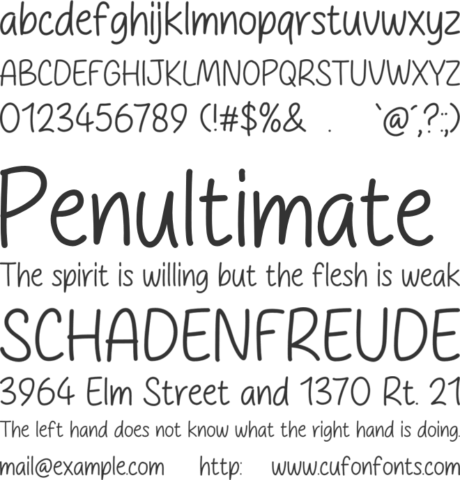 The Penchill font preview