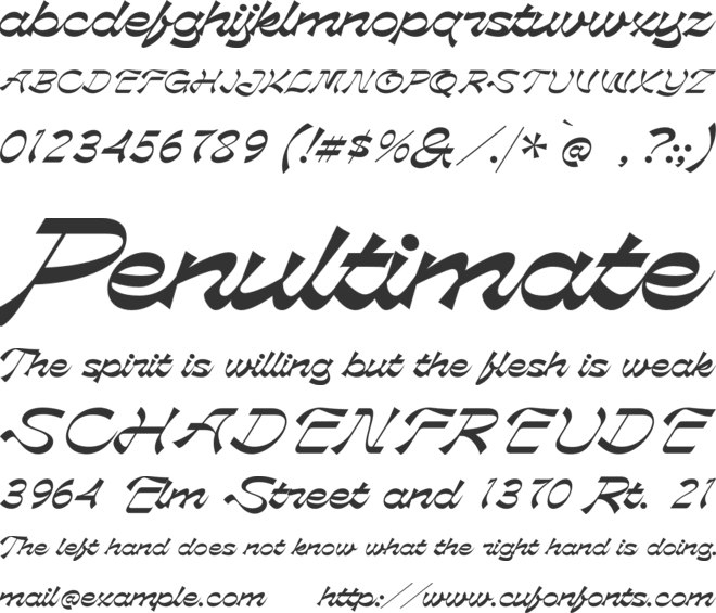 Phalarope font preview