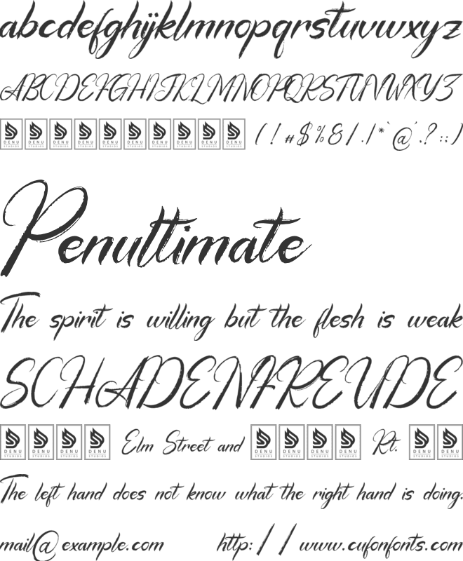 Alfrenio font preview