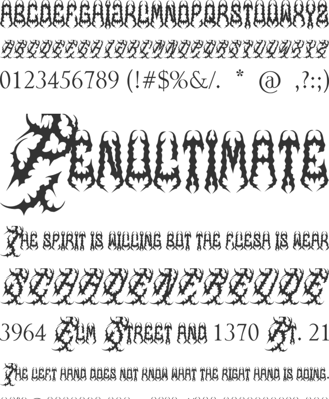 SCUMZ METAL font preview