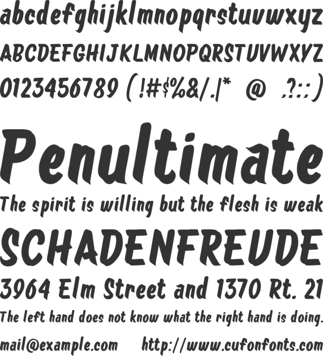 Cowtail Brush font preview