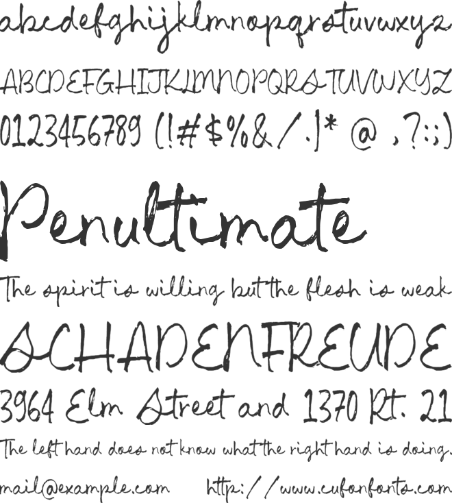 Julietta Palmer font preview