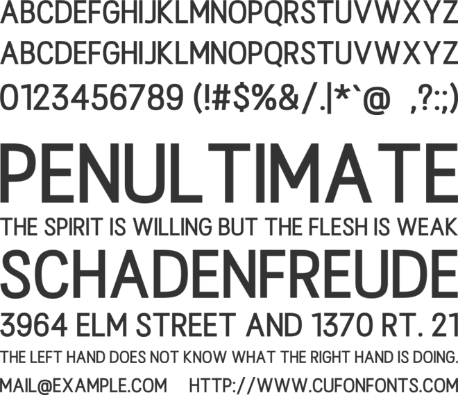 Zenith font preview