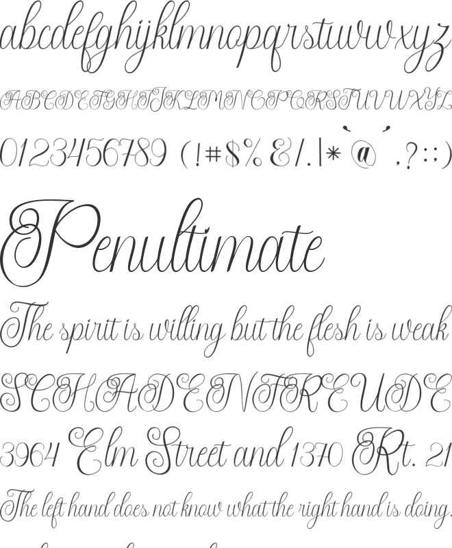 Theafalina font preview